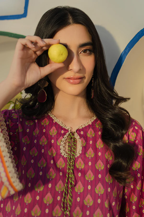 Unstitched 2 Piece Embroidered Cambric - Magenta