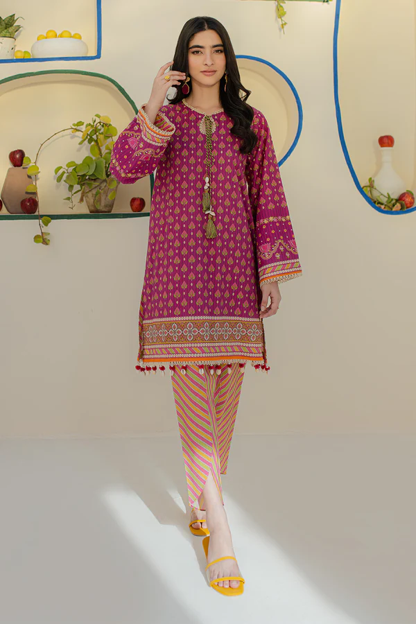 Unstitched 2 Piece Embroidered Cambric - Magenta