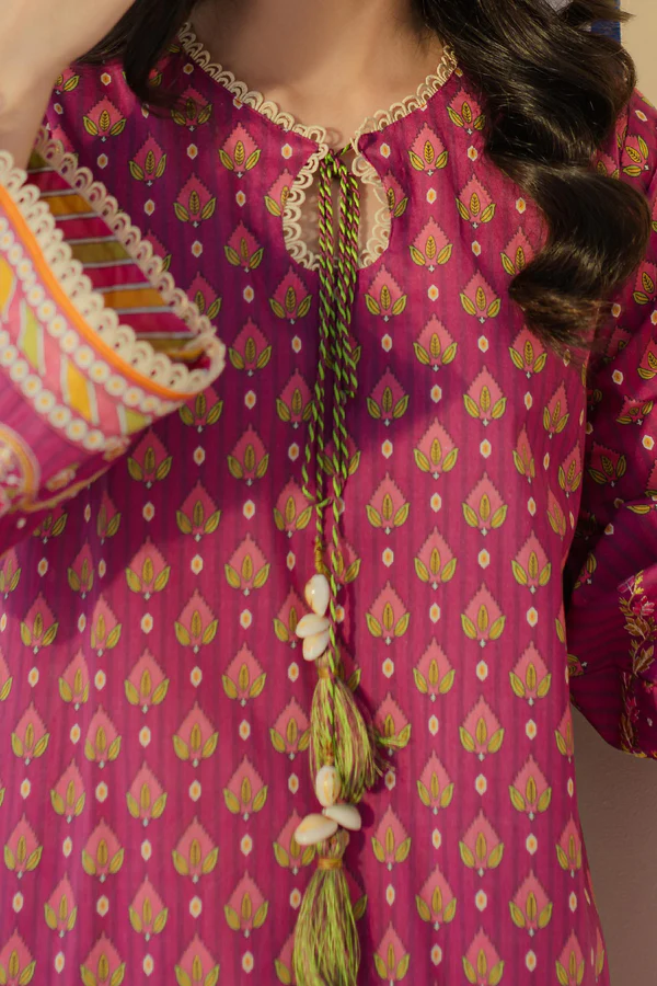 Unstitched 2 Piece Embroidered Cambric - Magenta