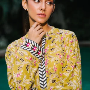 Unstitched 2 Piece Printed Khaddar - Yellow