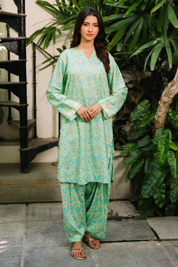Unstitched 2 Piece Printed Viscose - Shirt & Shalwar