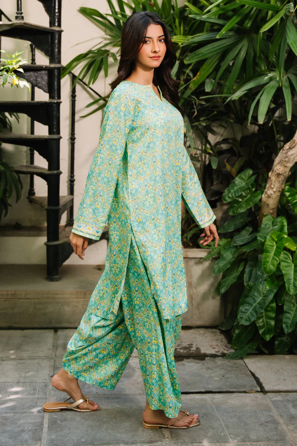 Unstitched 2 Piece Printed Viscose - Shirt & Shalwar
