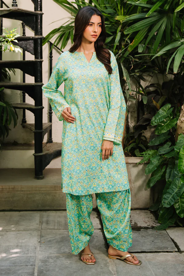 Unstitched 2 Piece Printed Viscose - Shirt & Shalwar