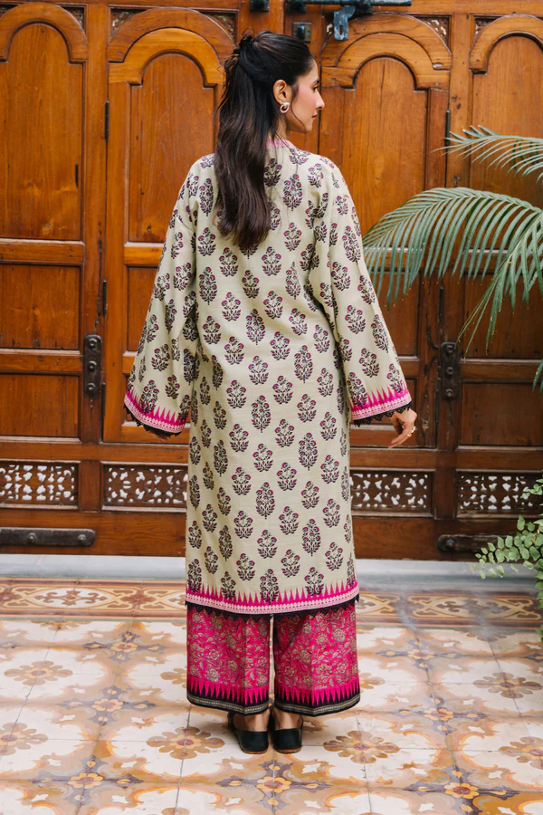 Unstitched 2 Piece Printed Khaddar - Shirt & Trouser