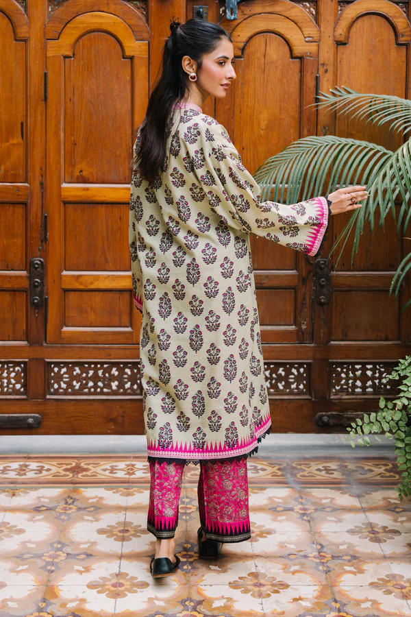 Unstitched 2 Piece Printed Khaddar - Shirt & Trouser
