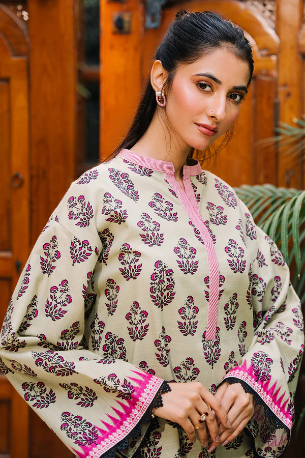 Unstitched 2 Piece Printed Khaddar - Shirt & Trouser