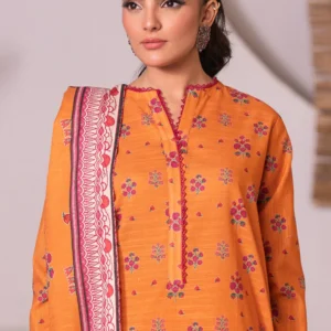 Unstitched 3 Piece Printed Khaddar - Shirt Shalwar & Dupatta