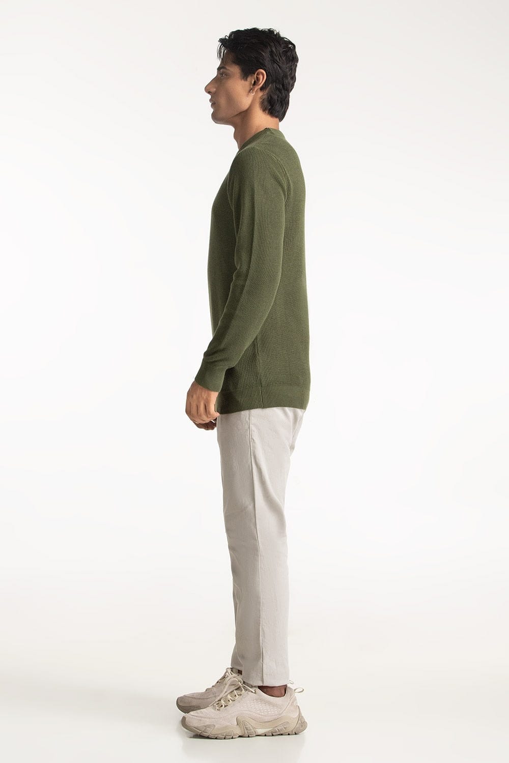 Crew Neck Sweater - Green - Image 4