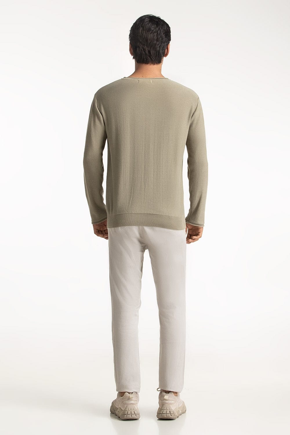 Crew Neck Sweater - Beige - Image 4
