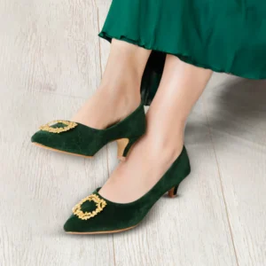 Fancy Court Shoes - Dark Green