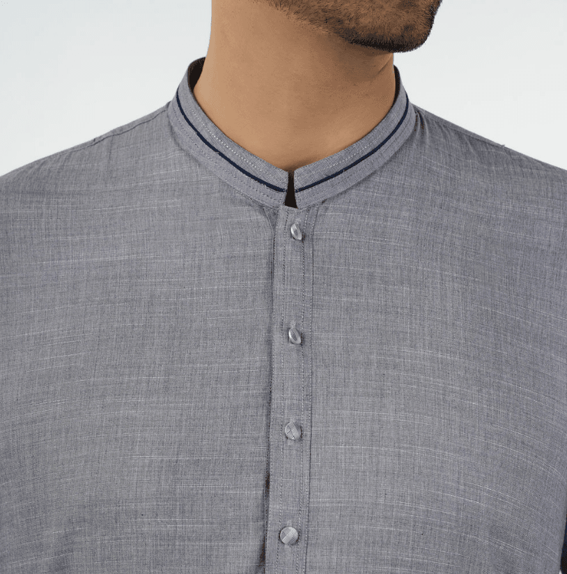 Eminent Men's Kurta Shalwar Suit - Grey - Image 2