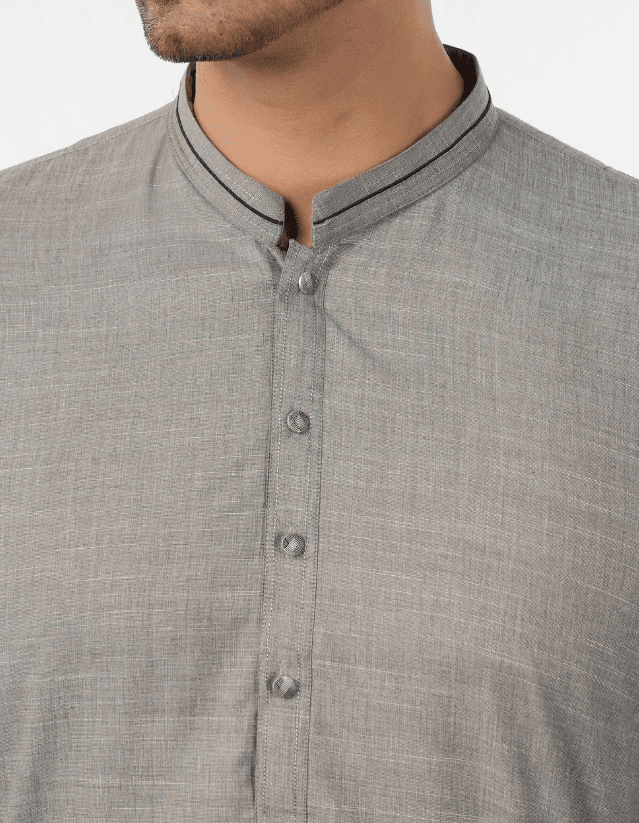 Eminent Men's Kurta Shalwar Suit - Olive Green - Image 2