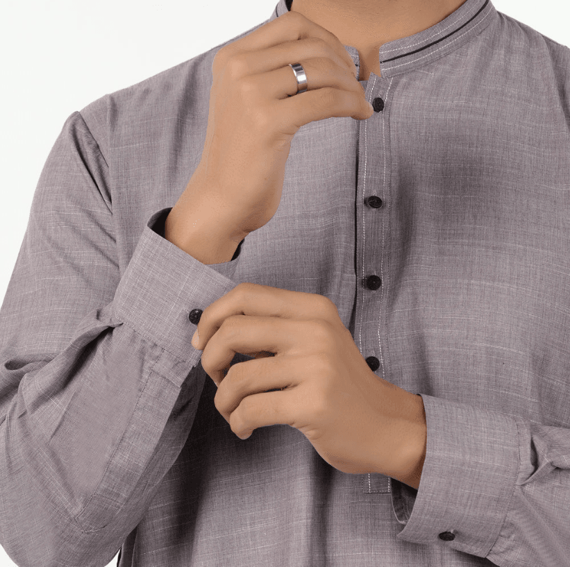 Eminent Men's Kurta Shalwar Suit - Purple - Image 3