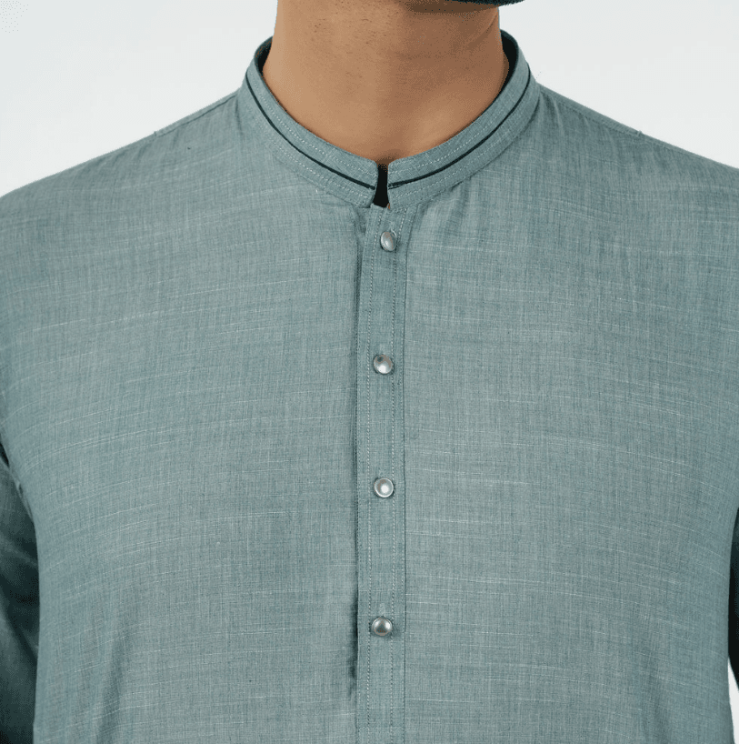 Eminent Men's Kurta Shalwar Suit - Green - Image 3