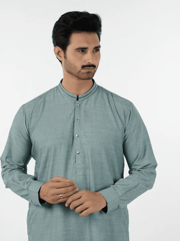 Eminent Men's Kurta Shalwar Suit - Green - Image 4