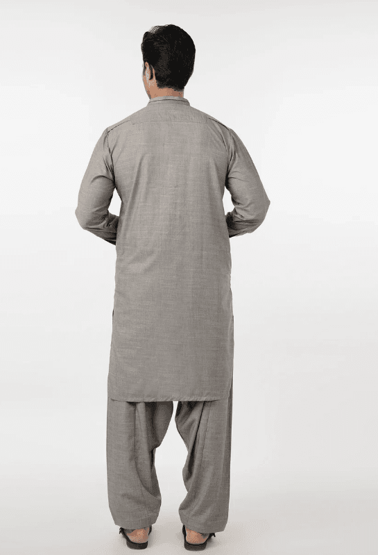 Eminent Men's Kurta Shalwar Suit - Olive Green - Image 4