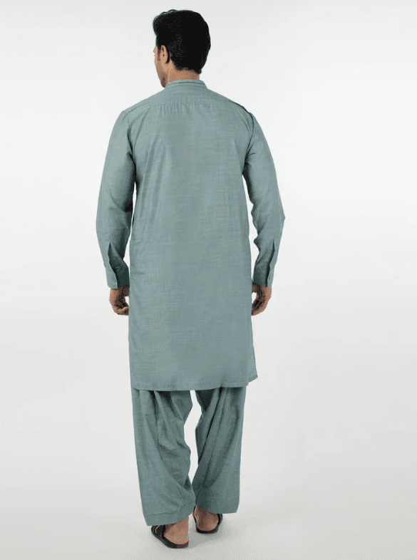 Eminent Men's Kurta Shalwar Suit - Green - Image 5