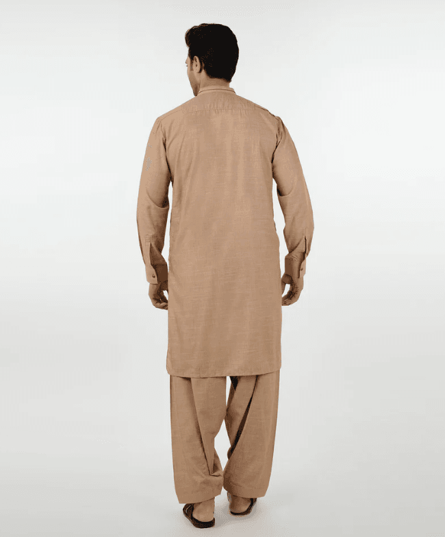 Eminent Men's Kurta Shalwar Suit - Beige - Image 5