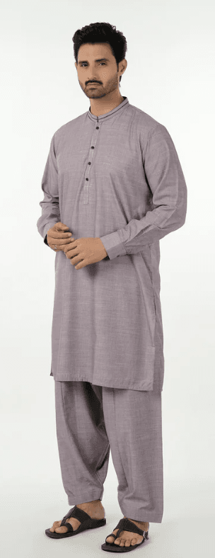Eminent Men's Kurta Shalwar Suit - Purple - Image 6
