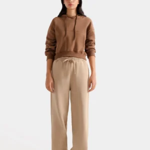 Brown Basic Super Cropped Hoodie