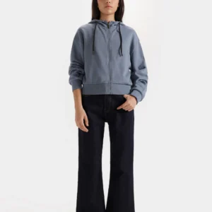 Lavender Blue Basic Zipper Hoodie