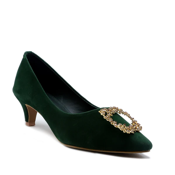 Fancy Court Shoes - Dark Green