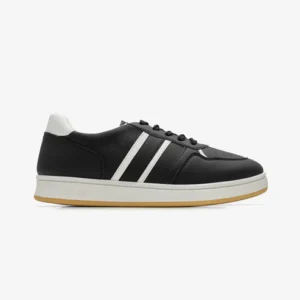 Men's Black Striped Sneakers