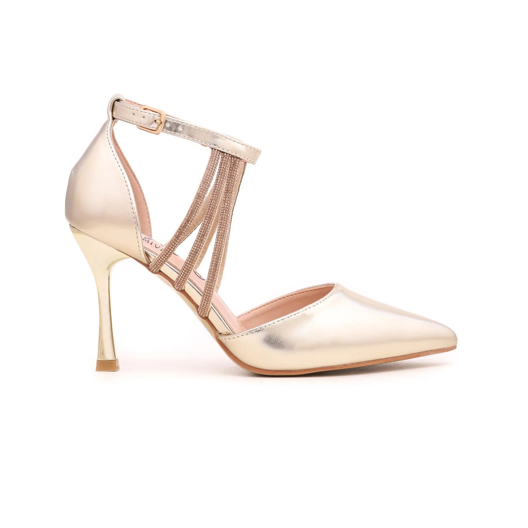 Women's Fancy Court Shoes - Golden
