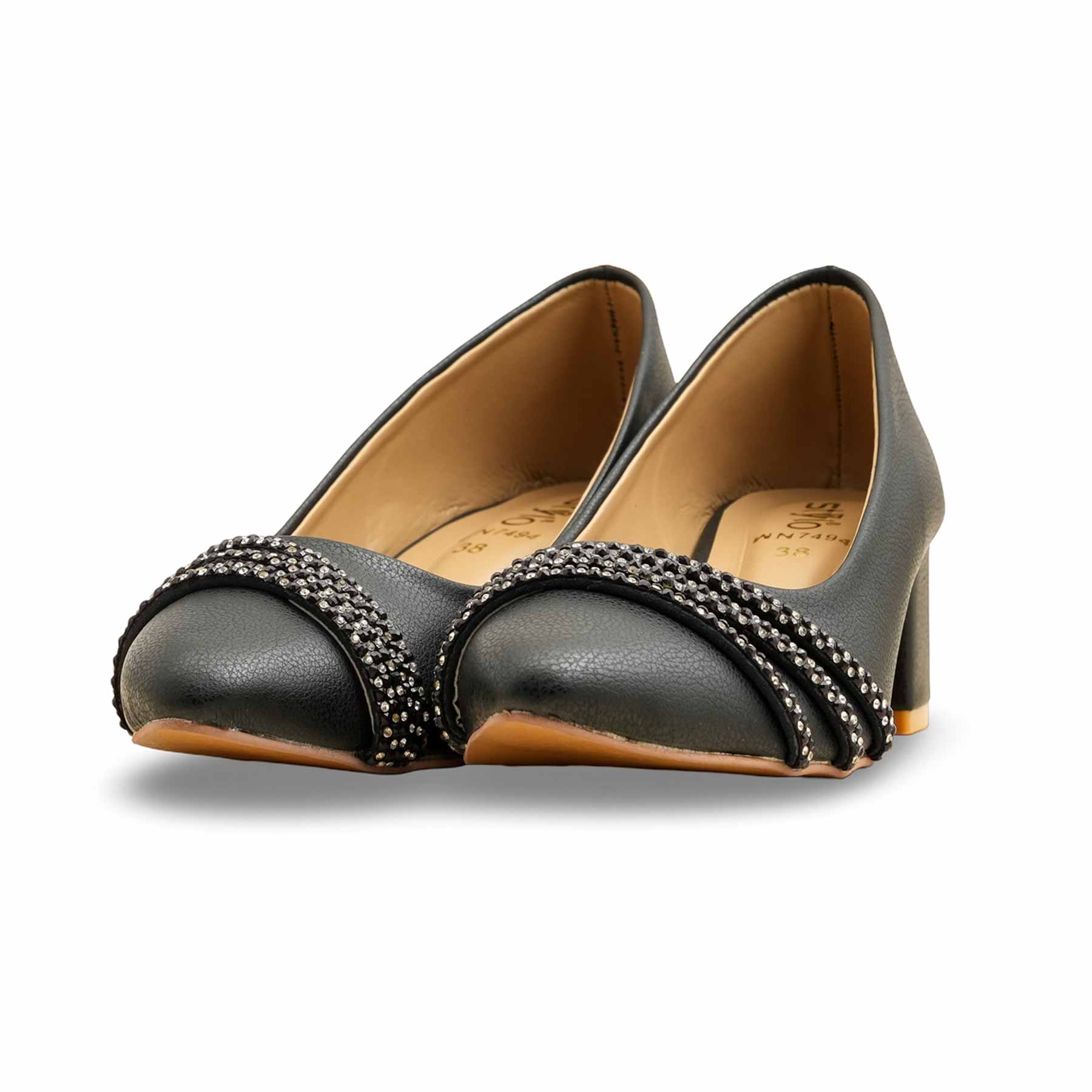 Women's Stylish Court Shoes - Black