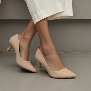 Beige Formal Court Shoes For Women