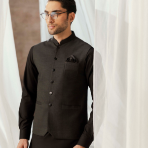 Men's Black Waist Coat