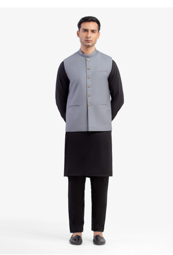 Men's Grey Waist Coat - Image 2