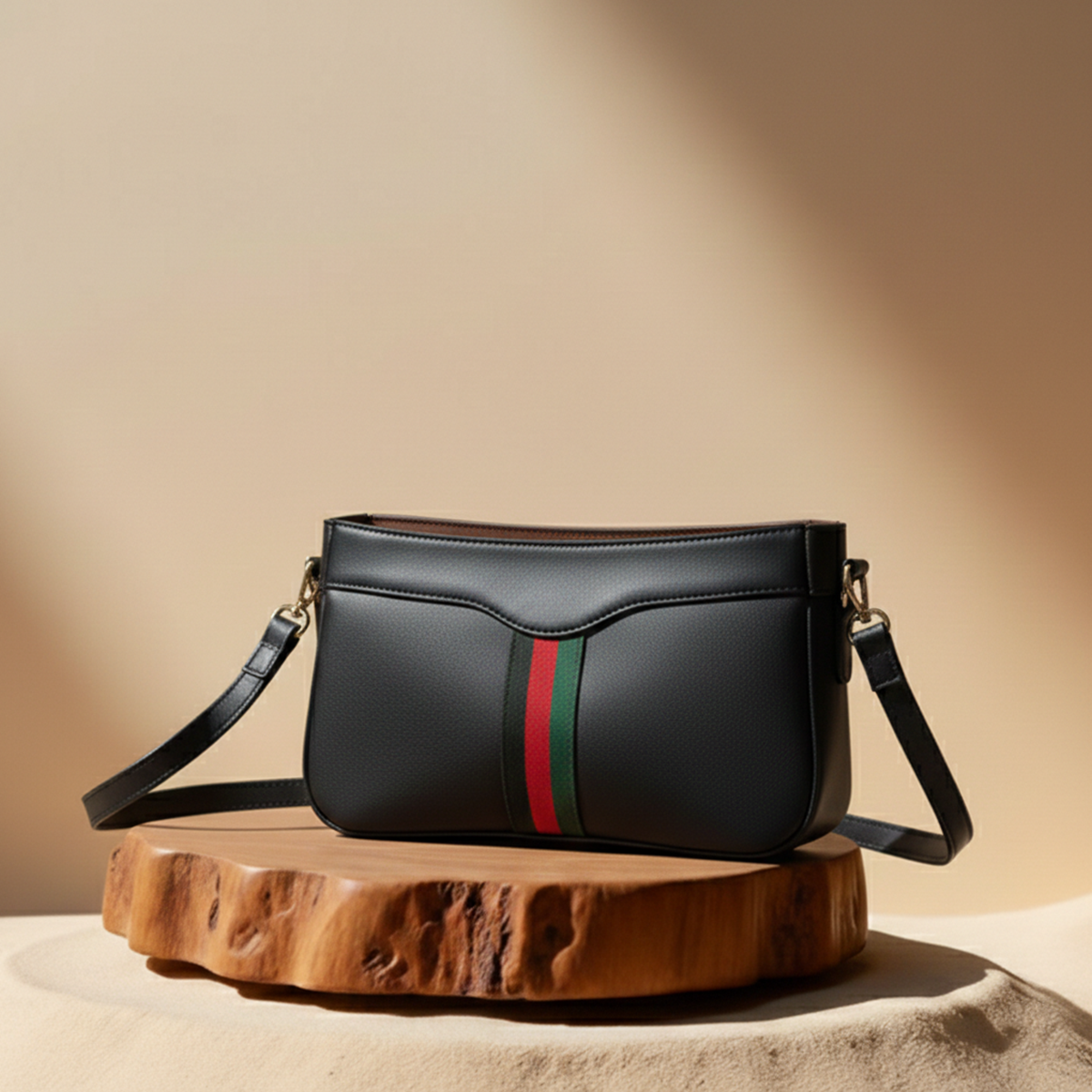 Riviera Stripe Bag Black for Women/Girl