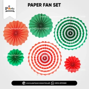 Assorted Handcrafted Paper Fan Wall Decor