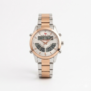 Dual Time Stainless Steel Watch