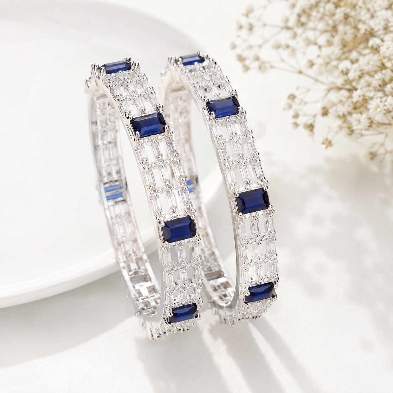 Sapphire Slim Kada Bangles
