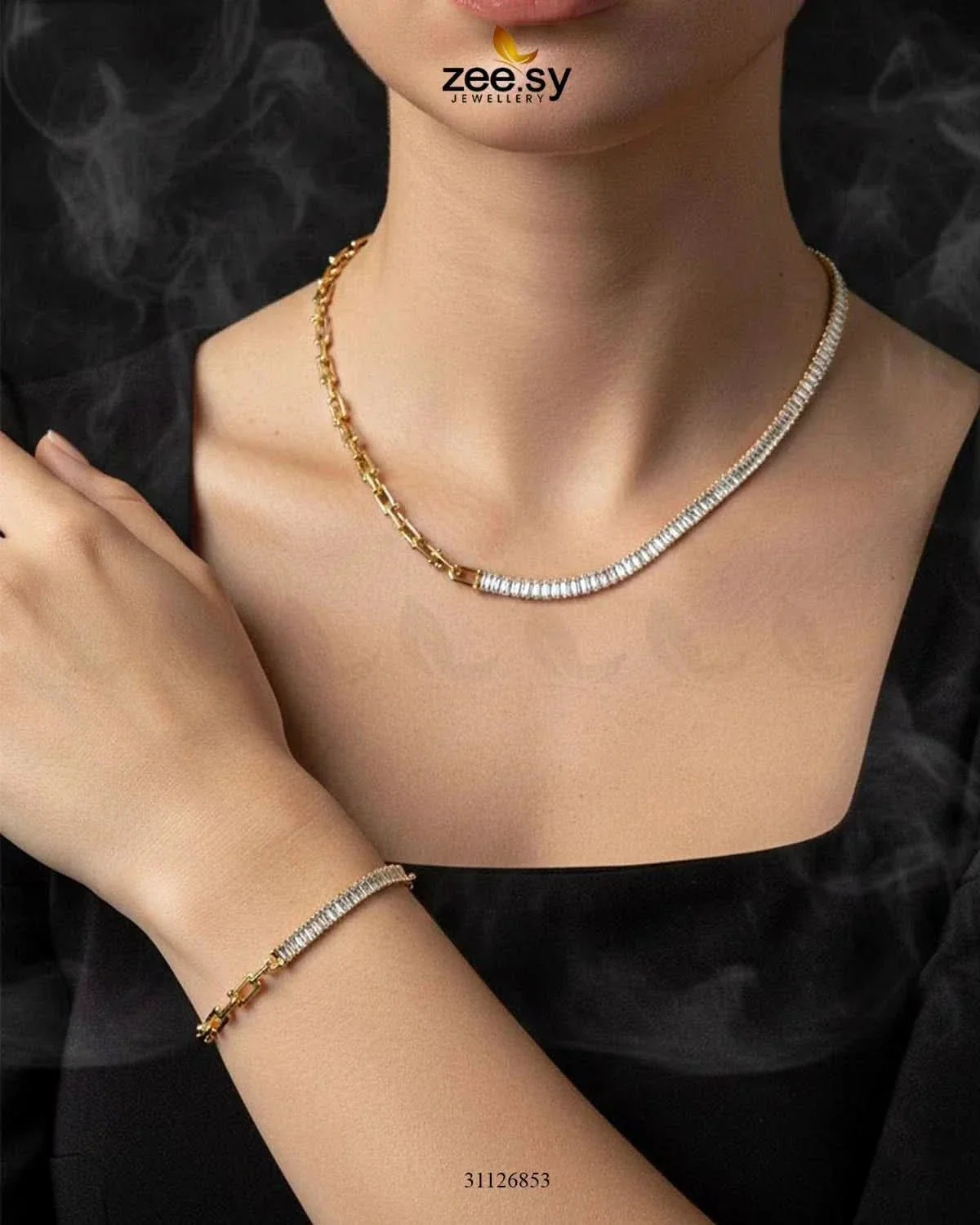 Sterling Baguette Chain Bracelet Set - Image 3