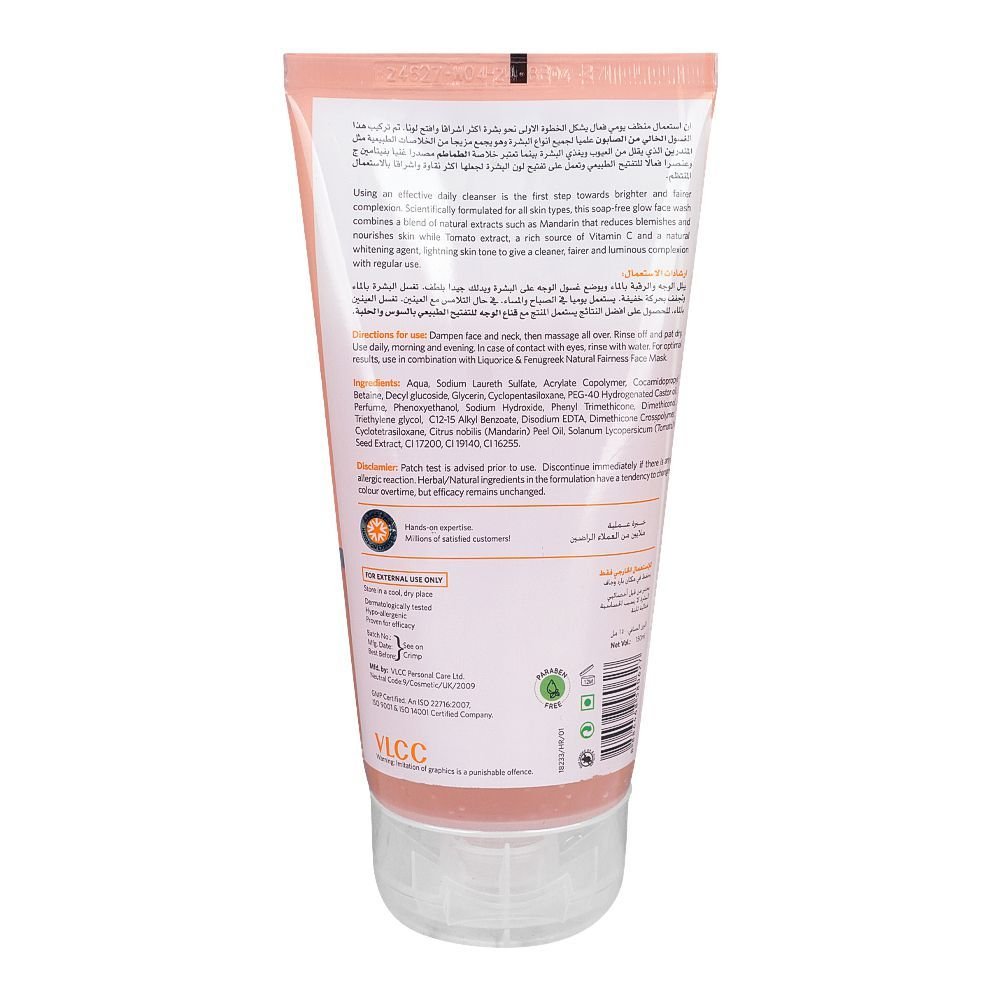 VLCC Natural Sciences Mandarin & Tomato Natural Fairness Face Wash 150ml - Image 2