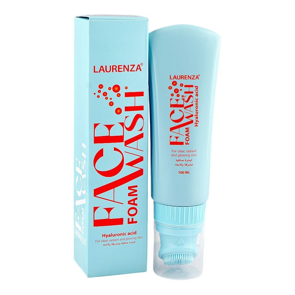 Laurenza Hyaluronic Foam Face Wash, Olive Oil, Glycerin, For Radiant Skin, 100ml