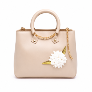 Floral Mini Tote Bag Beige