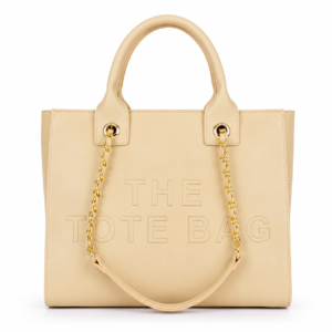 Off White Chain Handle Tote Bag