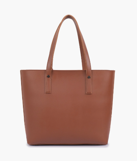 Brown Tote Bag with Detachable Pouch