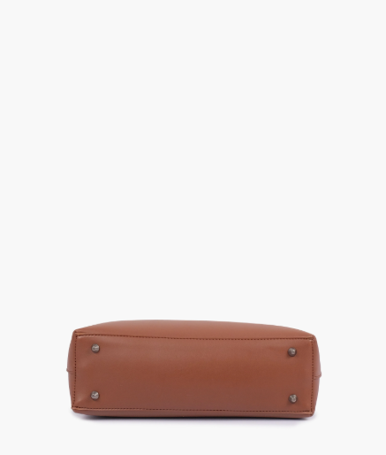 Brown Tote Bag with Detachable Pouch