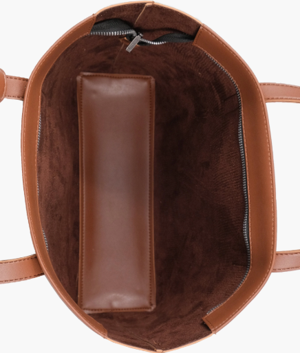 Brown Tote Bag with Detachable Pouch